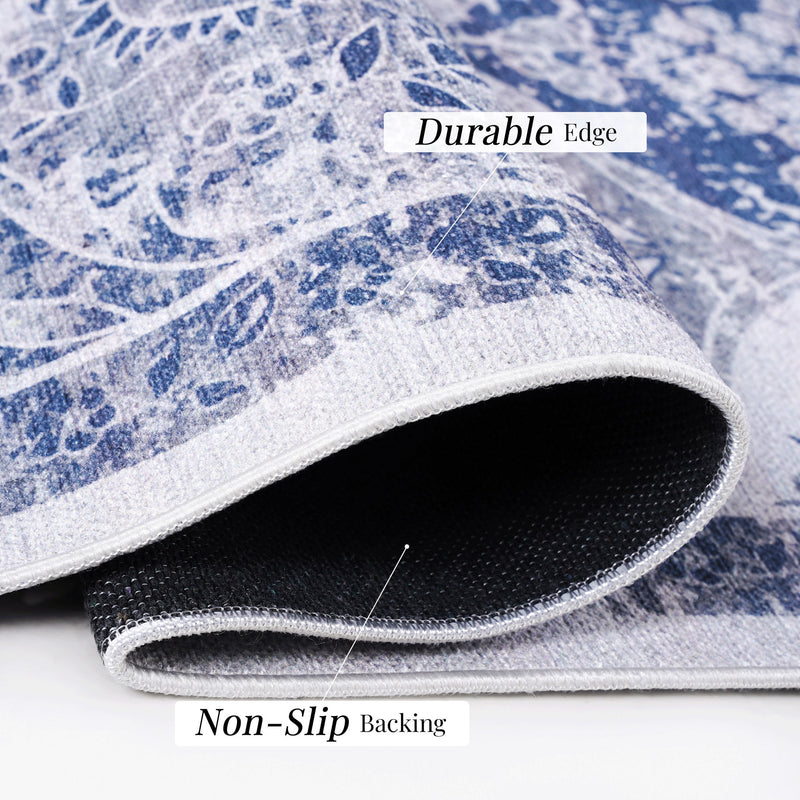 Maval - 3' X 5' Washable Area Rug - Blue