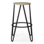 Simeon - Multifunctional Metal Stool With Wood Seat
