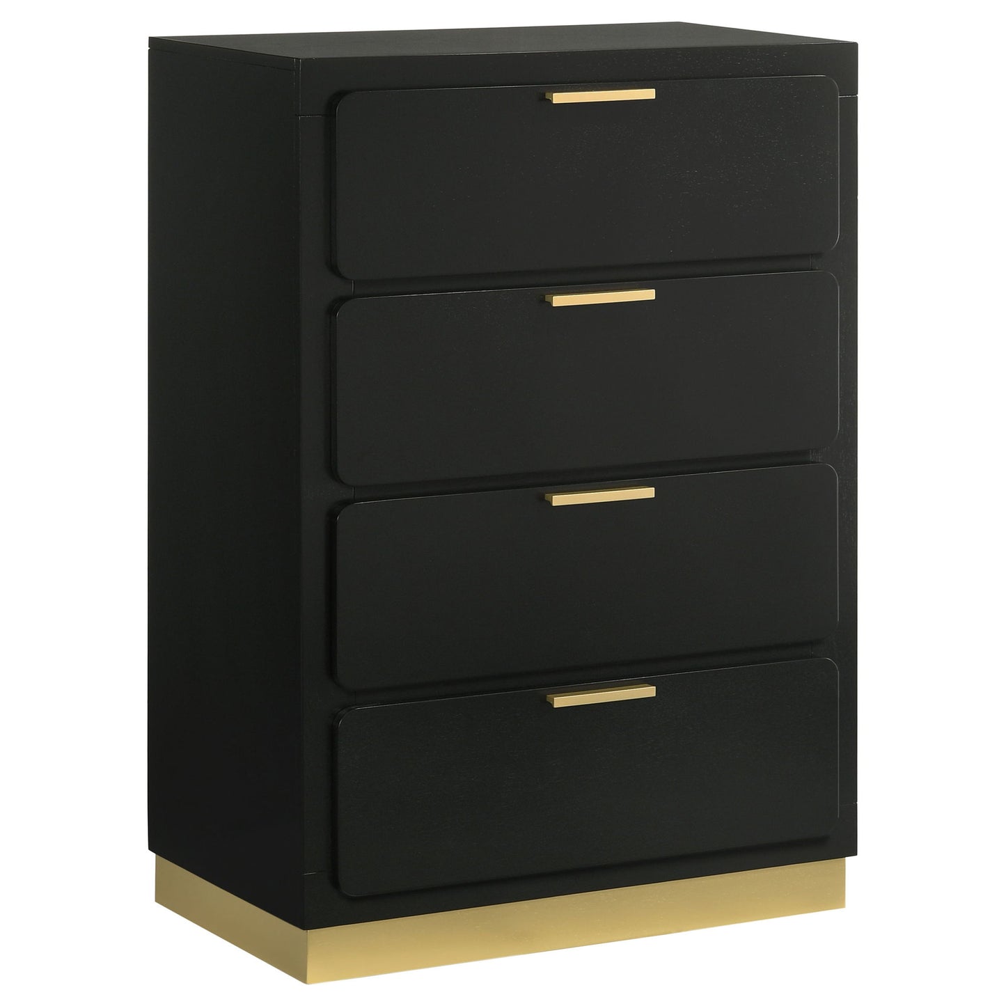 5 Piece California King Bedroom Set With Upholstered Headboard - Black