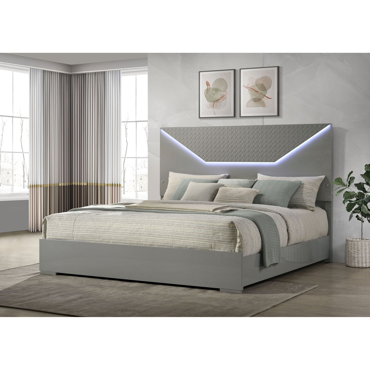 Pierce - Panel Bed LED Headboard