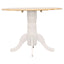 Round Dining Table With Drop Leaf Pedestal Base, Expandable Top - Natural