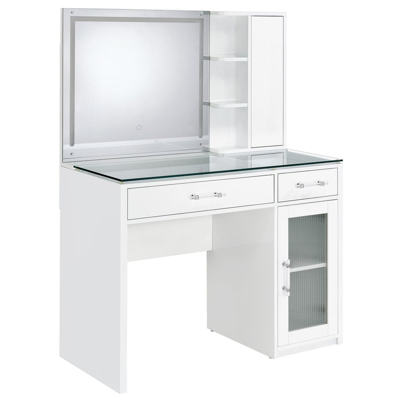 Kerr - 2 Drawer Makeup Vanity Table With Mirror And Stool