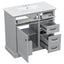 36" Bathroom Vanity With Sink, 2 Tip-Out Drawers, Soft Close Hinges