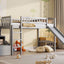 Loft Stairway Bed With 2 Drawers, Convertible Ladder And Slide