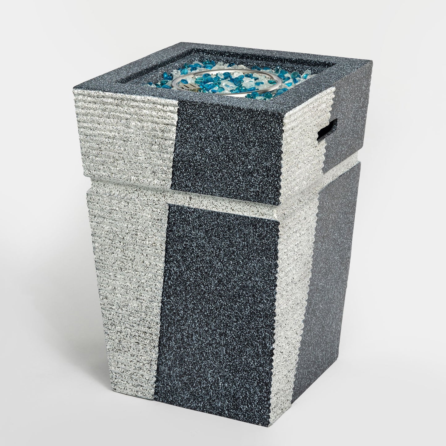 Propane, Gas 50000 Btu Square Fire Pit Table For Outside - Light Gray Blue