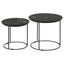 2 Piece Nesting Table With Embossed Tops And Base - Black