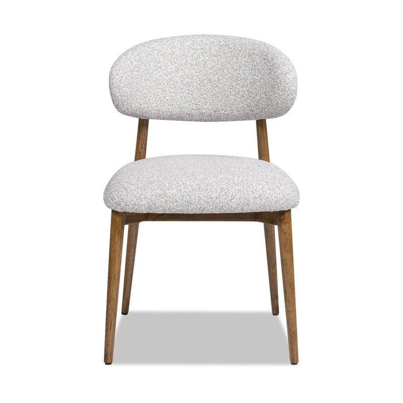 Locke - Silla de comedor tapizada moderna con estructura - Gris
