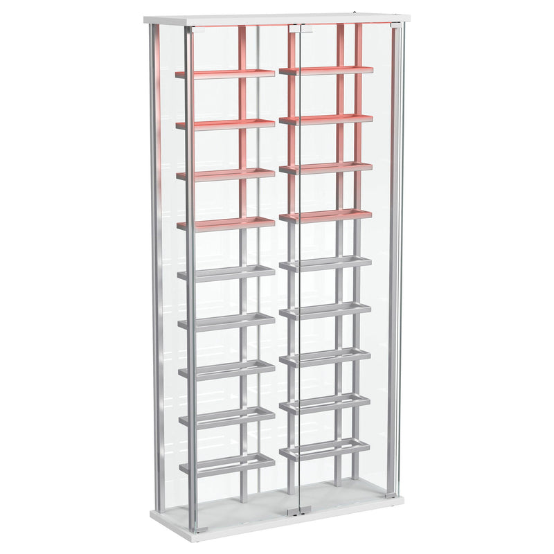 Wine Storage LED Curio Cabinet - Chrome