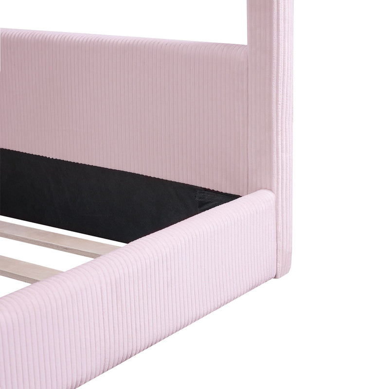 Upholstered House Style Daybed With LED Light Strips