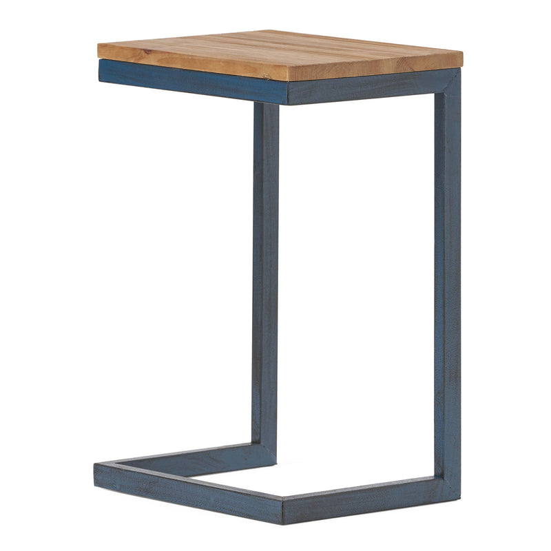 Kacha - Modern Industrial Firwood Nesting Tables (Set of 3) With Iron Frame - Antique Brown / Black