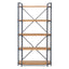 Yorktown - Industrial 5 Shelf Bookcase With Metal Pipework And Solid Fir - Natural