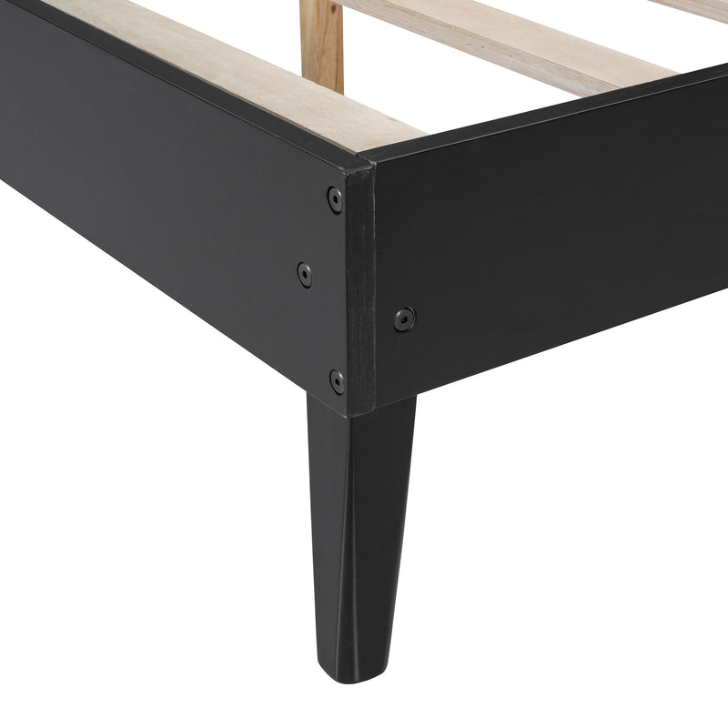 Bed Frame With 2 Nightstands Elegant Design With Lamps