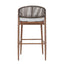 Outdoor Bar Height Metal Frame Counter Stools With Scallop Shaped Backrest & Water Resistant Cushions