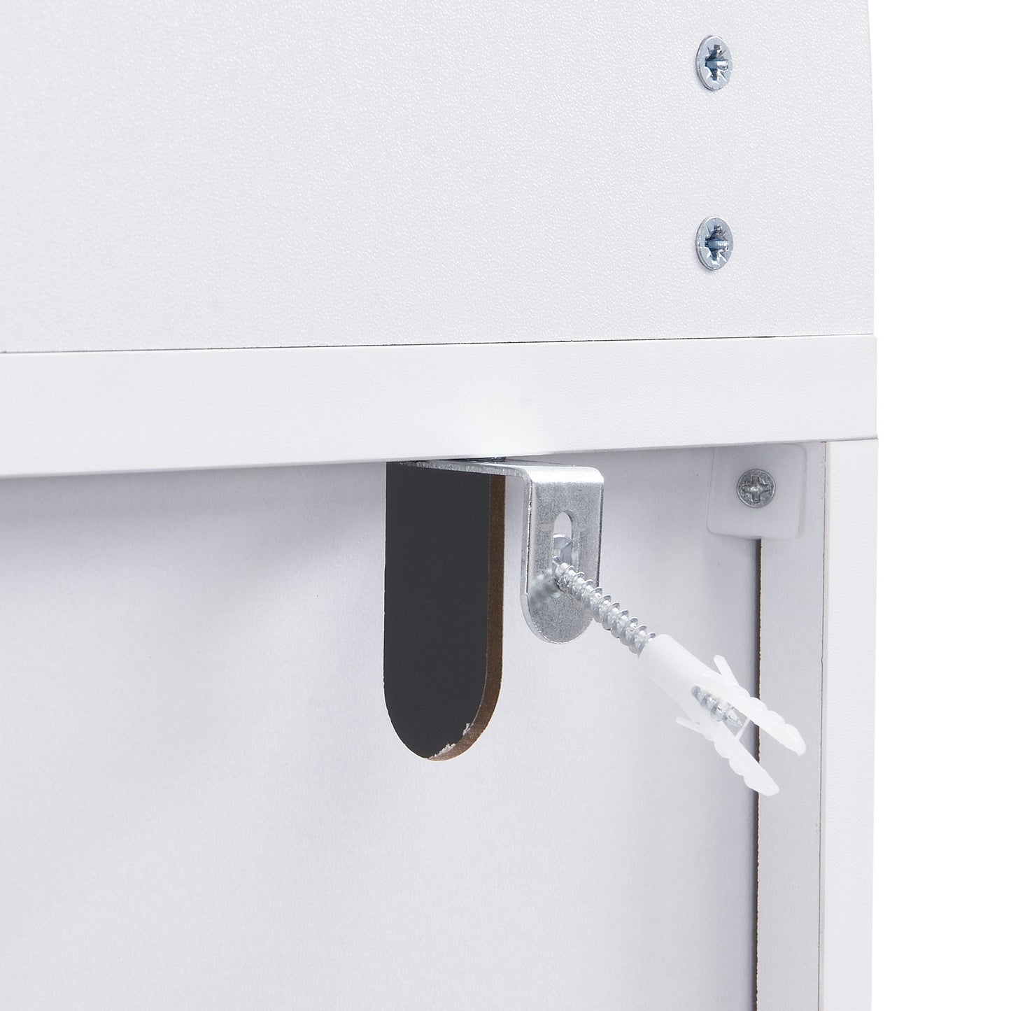 Tall Arched Top Storage Cabinet With 5 Tier Shelves, Soft Close Hinges