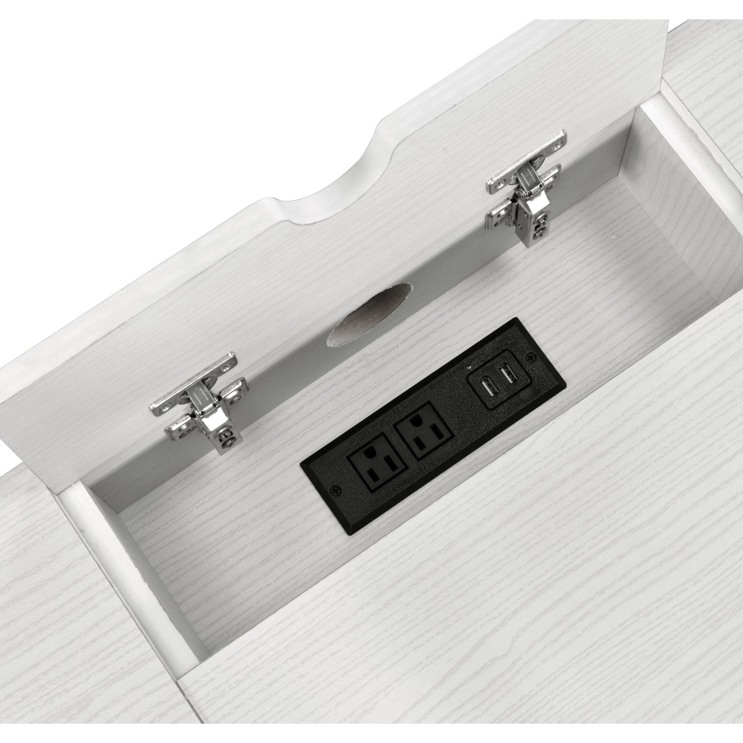 Verster - Writing Desk With USB - Black / Natural