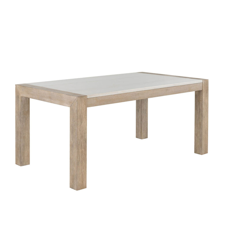 Vainilla - Mesa de comedor de mármol auténtico - Beige / Natural claro