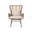 Modern Aesthetic Outdoor Rattan Accent Chair With Metal Legs