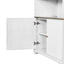 Tall Bookcase Storage Cabinet With 3 Open Shelves & Fluted Double Doors