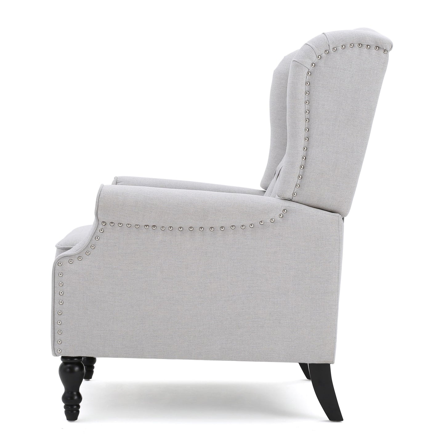 Armchair Recliner With Pushback Mechanism And Wingback Design
