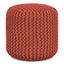 Wynne - Round Knitted Outdoor / Indoor Pouf - Orange