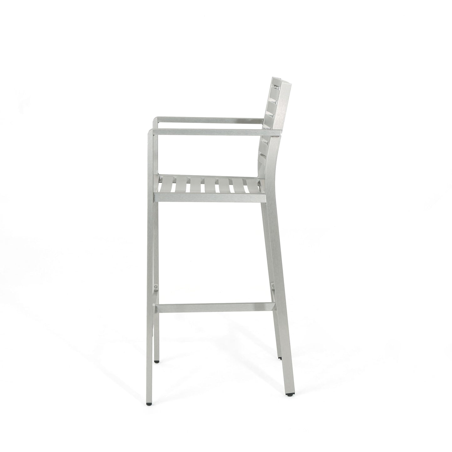 Outdoor Aluminum Rust Proof Barstools (Set of 2) - Silver