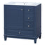 Freestanding Bathroom Vanity With Sink, Soft Close Door, 3 Drawers