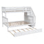 Bunk Bed With Twin Size Trundle, Storage And Guard Rail For Bedroom