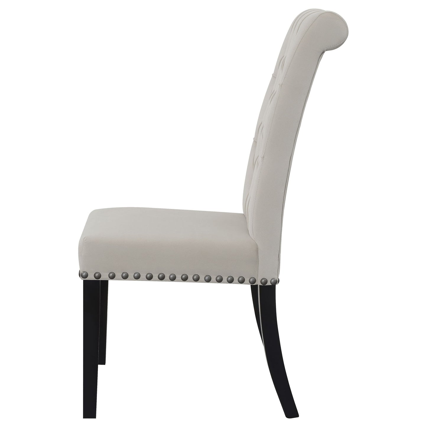 Tufted Rolled Backrest Side Chairs (Set of 2)