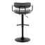 Demi - Contemporary Adjustable Height Barstool With Swivel With Rounded T Footrest (Set of 2)