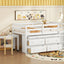 Loft Bed With Retractable Writing Desk And 4 Drawers, With Lateral Portable Desk And Shelves