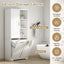Freestanding Tall Storage Cabinet With 2 Tilt Out Hampers