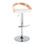 Grotto - Contemporary, Adjustable Barstool With Swivel With Rounded T Footrest (Set of 2)