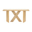 X-Frame Console Table, Angled Cross Leg Design, Rounded Edges - Natural