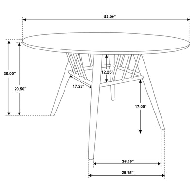 Shirley - Round Dining Table - Dark Walnut