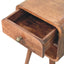 Mini California Curved Nightstand Wth Lower Slot