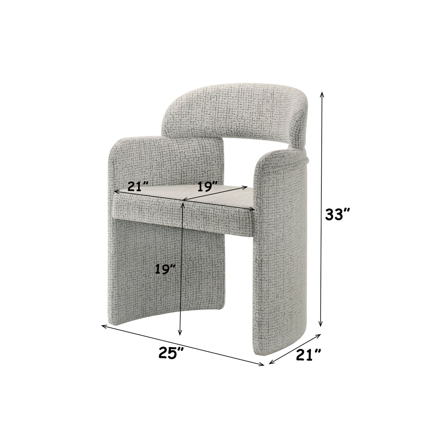 Kyree - Arm Chair (Set of 2) - Ivory / Gray
