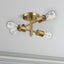 Ephemeral - 4 Lights Semi Flush Mount Ceiling Pendant - Antique Brass / Clear / Gold