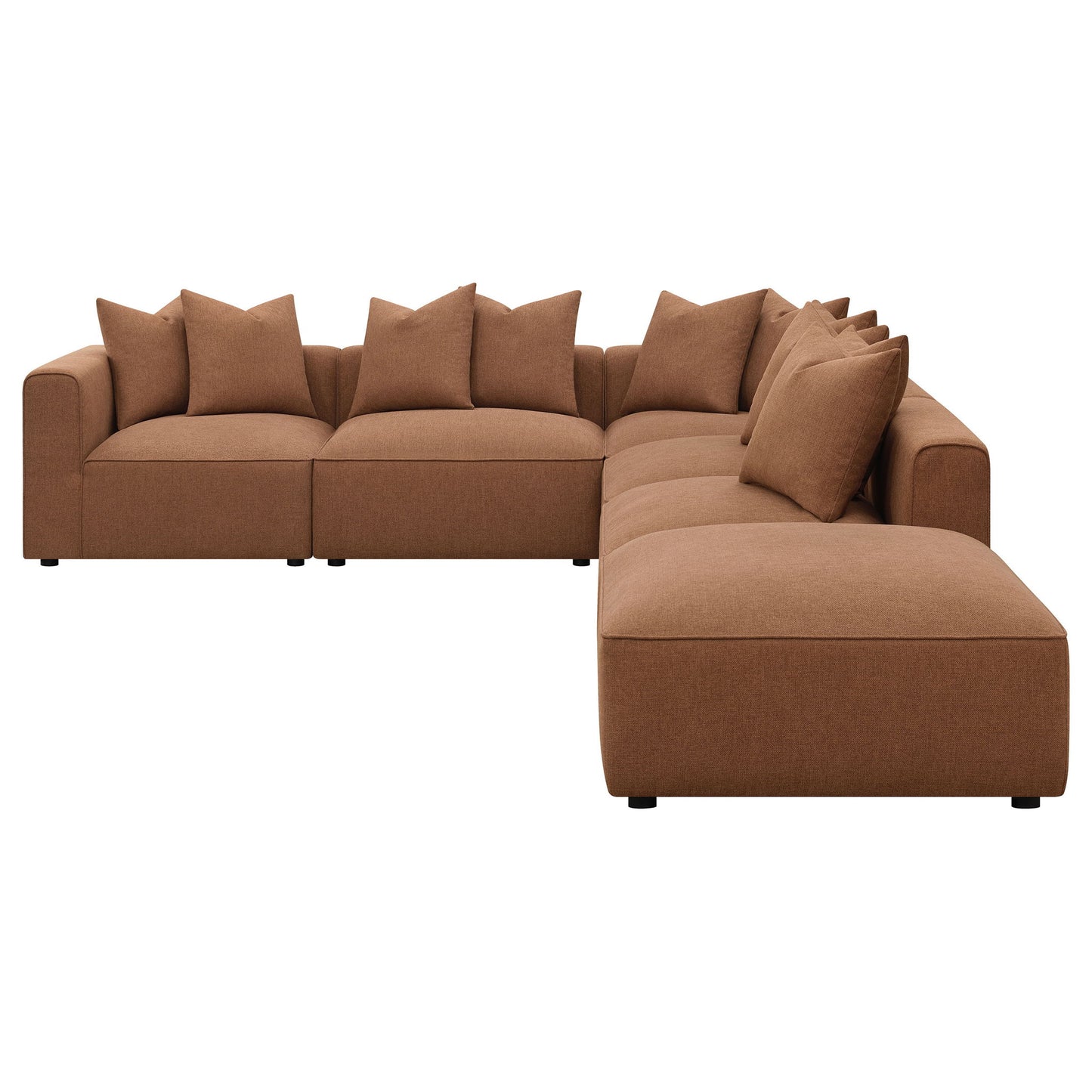 Colleen - 6 Piece Modular Sectional With Tight Seats - Terracotta