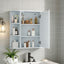 Bathroom Wall Storage Cabinet With Mirror And Adjustable Shelf, 6 Open Shelves