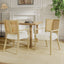 Mid Century Modern Arm Dining Chairs With Rattan Backrest