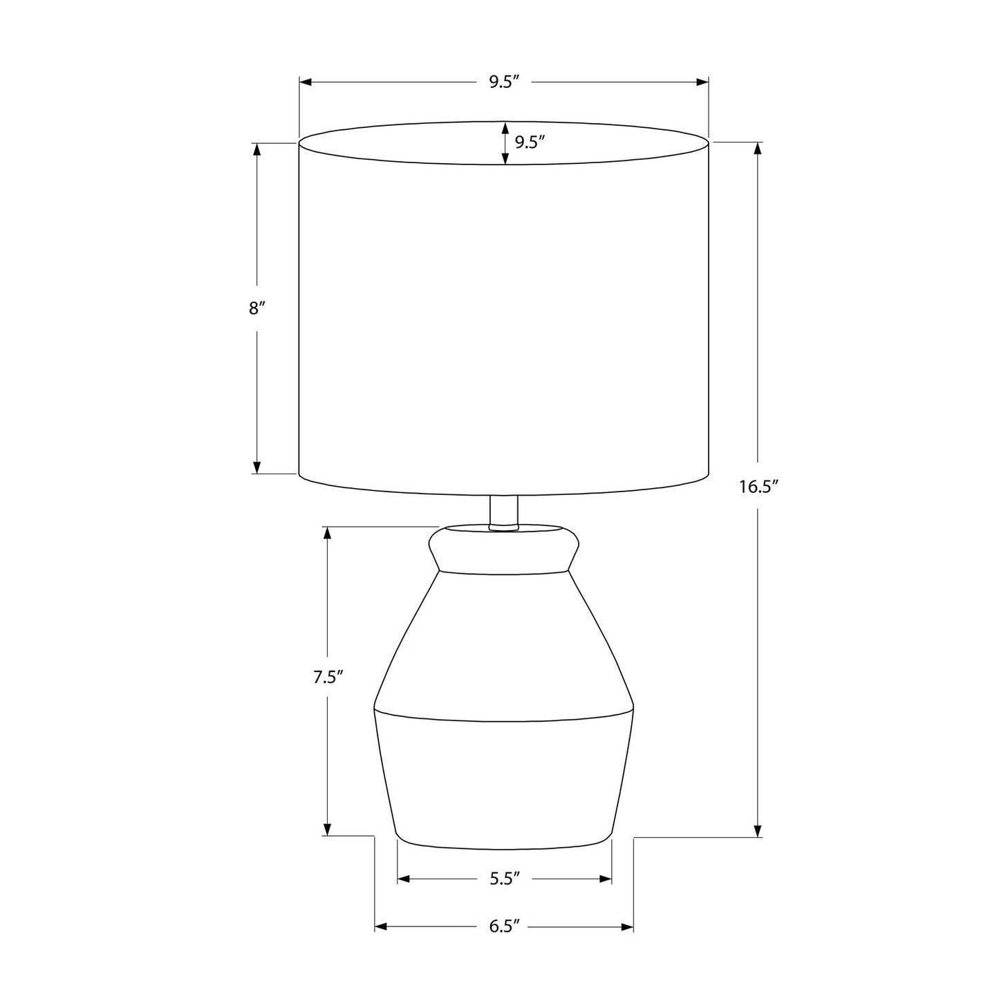 Lighting, Table Lamp Modern - Cream