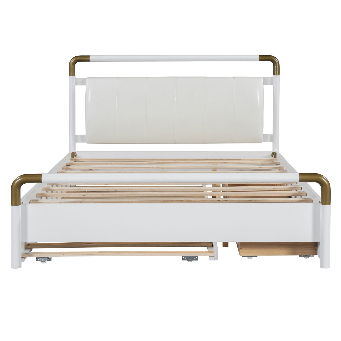Storage Platform Bed, With 2 Big Drawers, Trundle