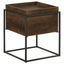 Ondrej - Square Accent Side Table With Removable Tray - Dark Brown