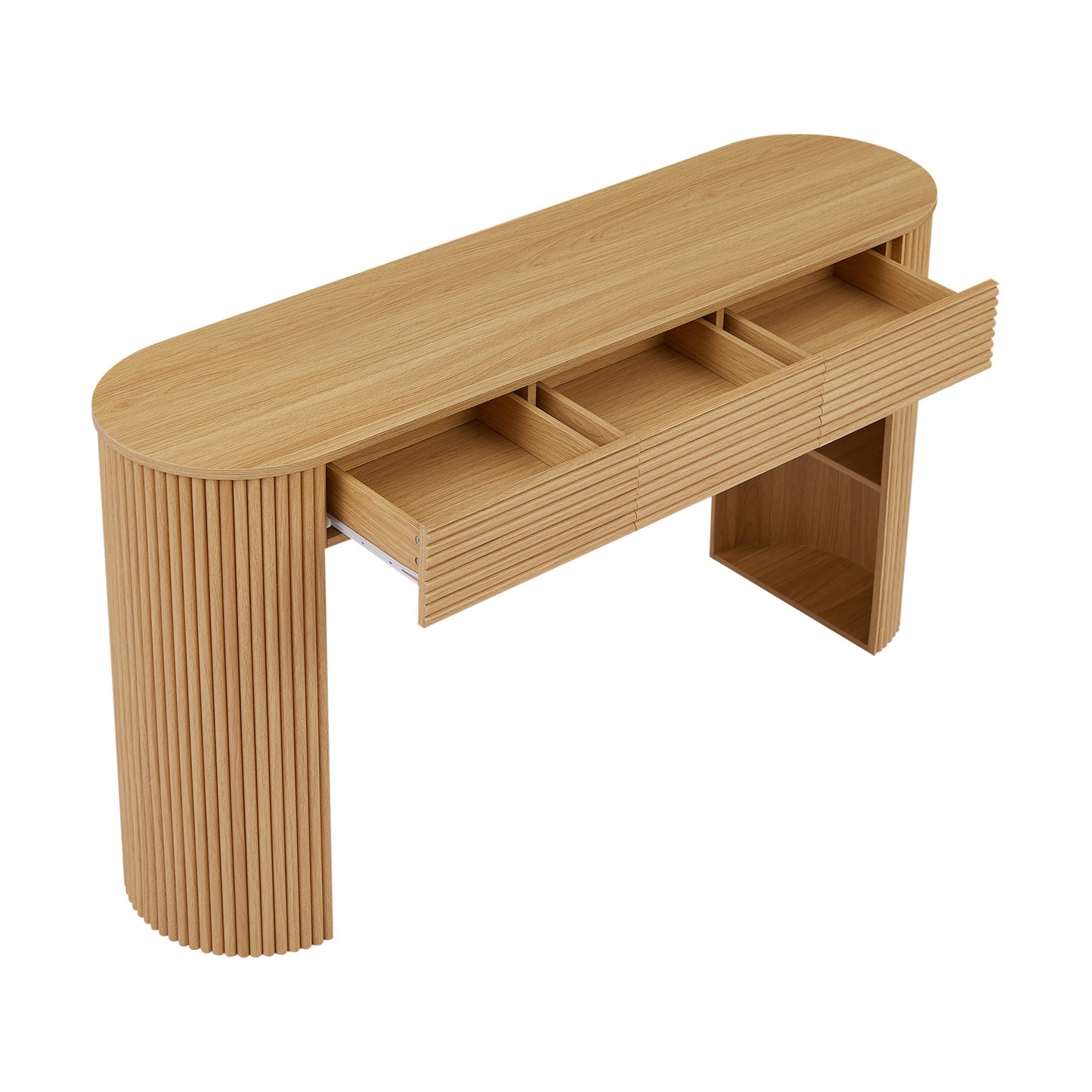 Retro Console Table With Storage, 3 Drawers