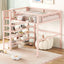 Loft Bed With 4 Tier Shelves And Storage