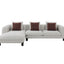 Mardi - Tweed Sectional Sofa With 3 Pillows - Maroon / Beige