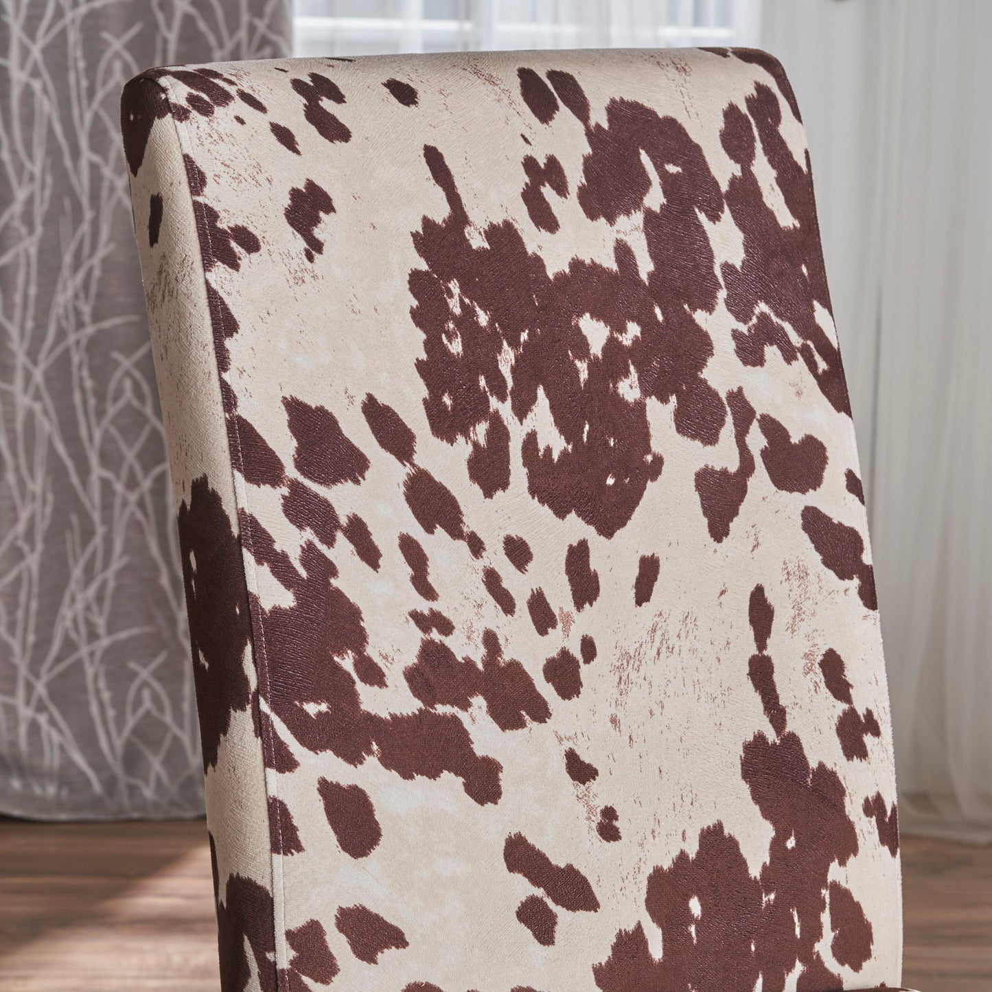 Contemporary Dining Chair With Rubberwood Legs (Set of 2)