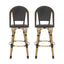 Outdoor Rattan And Aluminum French Barstools (Set of 2)