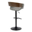Elisa - Mid Century Modern Adjustable Barstool With Swivel & Rounded T Footrest (Set of 2)