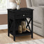 Accent End Table, 2 Tier, Storage Drawer, Transitional Style